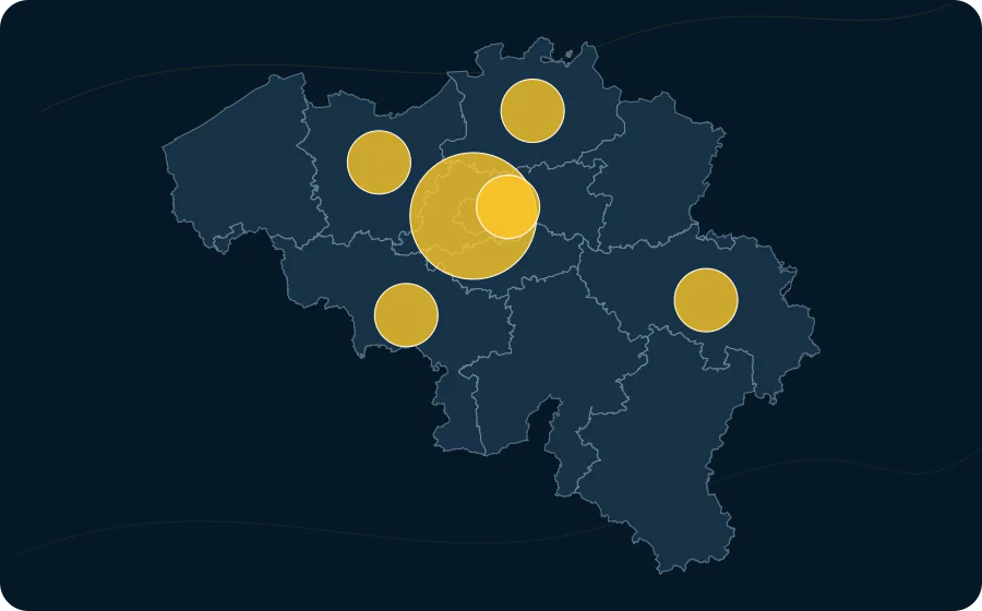 Patients en soins intensifs, 2023-06-27. La surface de chaque cercle est proportionnelle à la valeur publiée ; les polygones neutres préservent les limites officielles exactes et les valeurs manquantes n’ont pas de symbole.