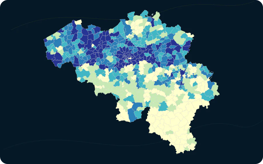 Effektive Parteienzahl, 2024. Exakte amtliche Grenzen; fehlende Werte bleiben neutral.