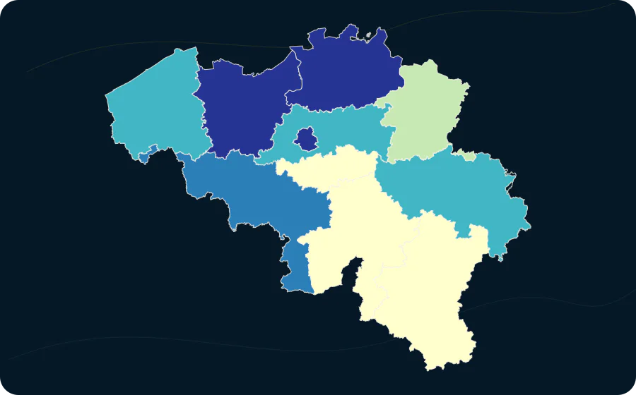 Eingeschriebene Schülerinnen und Schüler in der Primarstufe nach Geschlecht und NUTS-2-Region, 2024. Exakte amtliche Grenzen; fehlende Werte bleiben neutral.