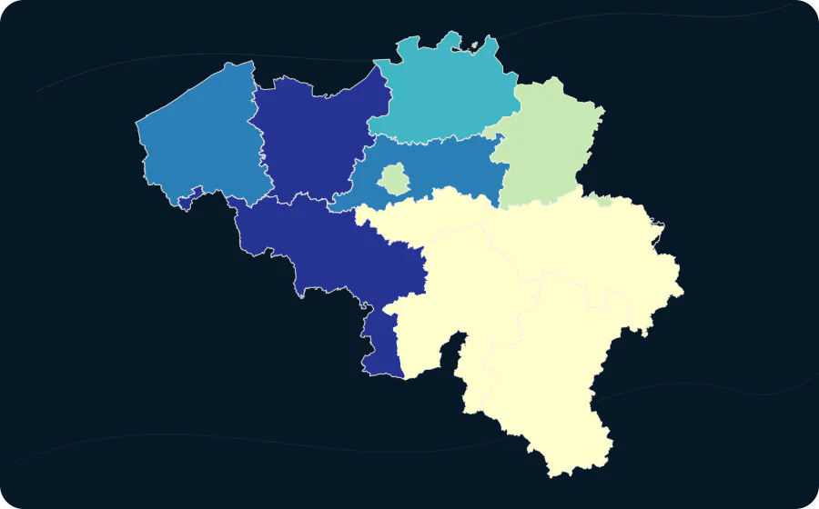 Bestätigte COVID-19-Fälle, 2025-04-30. Exakte amtliche Grenzen; fehlende Werte bleiben neutral.