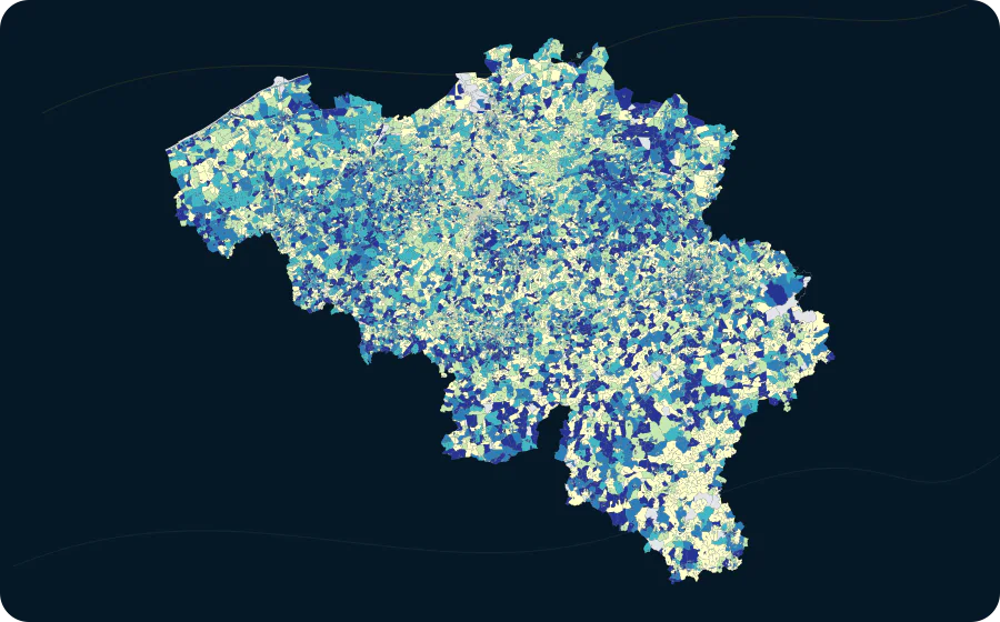 Anteil: Drei oder mehr Zimmer je Bewohner, 2021. Exakte amtliche Grenzen; fehlende Werte bleiben neutral.