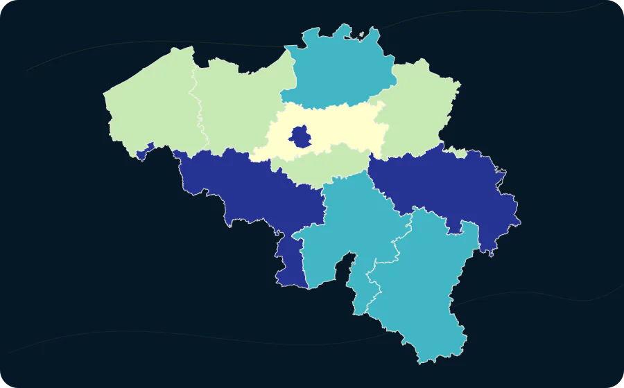 Unfähigkeit, unerwartete finanzielle Ausgaben zu bewältigen, nach NUTS-2-Region, 2025. Exakte amtliche Grenzen; fehlende Werte bleiben neutral.