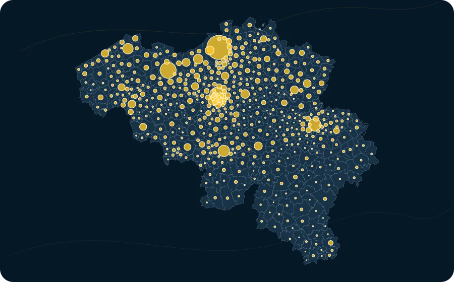 Accidents de la route, 2025. La surface de chaque cercle est proportionnelle à la valeur publiée ; les polygones neutres préservent les limites officielles exactes et les valeurs manquantes n’ont pas de symbole.