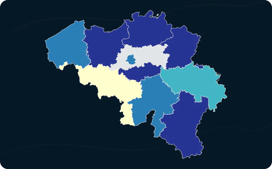 Teilnahmerate an Bildung und Weiterbildung (letzte 12 Monate) nach NUTS-2-Region — Alter: 18 bis 64 Jahre, 2024. Exakte amtliche Grenzen; fehlende Werte bleiben neutral.