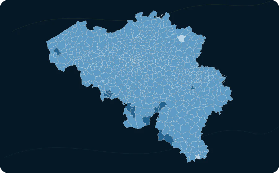 Interquartilsasymmetrie des Einkommens, 2023. Exakte amtliche Grenzen; fehlende Werte bleiben neutral.
