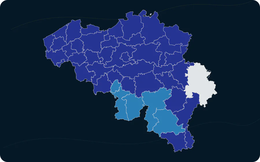 Nominale Arbeitsproduktivität nach NUTS-3-Regionen, 2024. Exakte amtliche Grenzen; fehlende Werte bleiben neutral.