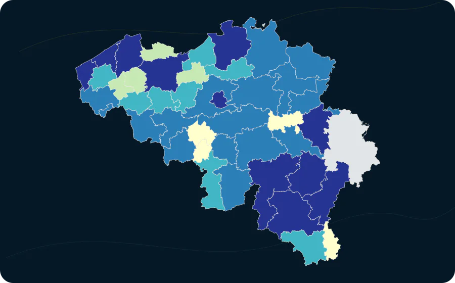 Übernachtungen in Kurzzeitunterkünften, die über Plattformen der kollaborativen Economy angeboten werden, nach NUTS-3-Region - experimentelle Statistik, 2025. Exakte amtliche Grenzen; fehlende Werte bleiben neutral.