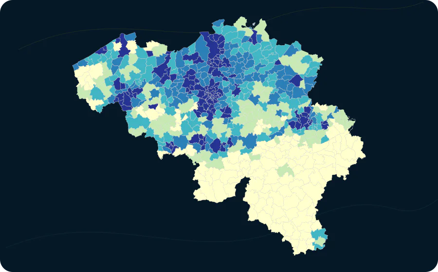 Bevölkerungsdichte, 2026. Exakte amtliche Grenzen; fehlende Werte bleiben neutral.