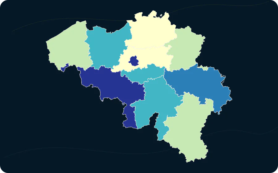 Personen, die in Haushalten mit sehr geringer Erwerbstätigkeit leben, nach NUTS-2-Region (Bevölkerung im Alter von 0 bis 64 Jahren), 2025. Exakte amtliche Grenzen; fehlende Werte bleiben neutral.