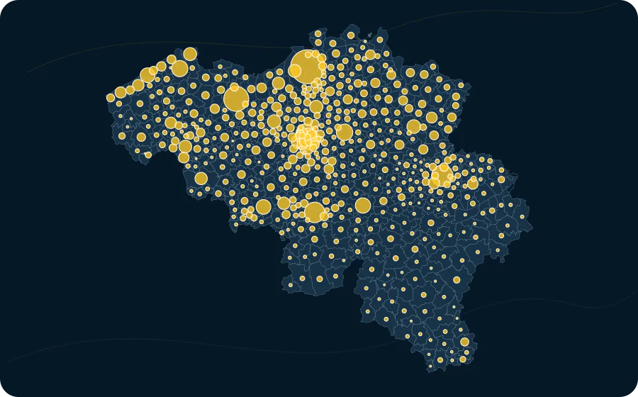 Logements, 2025. La surface de chaque cercle est proportionnelle à la valeur publiée ; les polygones neutres préservent les limites officielles exactes et les valeurs manquantes n’ont pas de symbole.