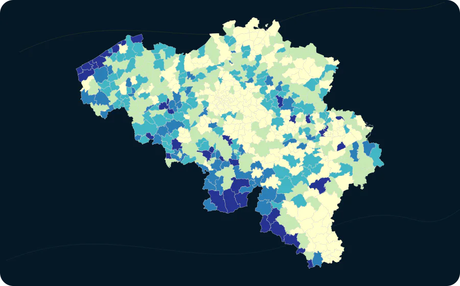 Anteil: Verwitwet, 2026. Exakte amtliche Grenzen; fehlende Werte bleiben neutral.
