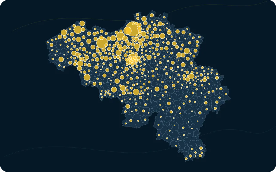 Blessés graves, 2025. La surface de chaque cercle est proportionnelle à la valeur publiée ; les polygones neutres préservent les limites officielles exactes et les valeurs manquantes n’ont pas de symbole.