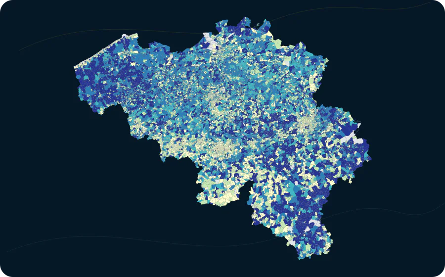 Beschäftigtenanteil der erwerbsfähigen Bevölkerung, 2021. Exakte amtliche Grenzen; fehlende Werte bleiben neutral.