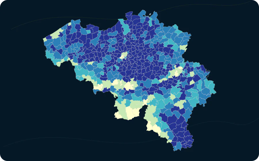 Interquartilsabstand des Einkommens, 2023. Exakte amtliche Grenzen; fehlende Werte bleiben neutral.