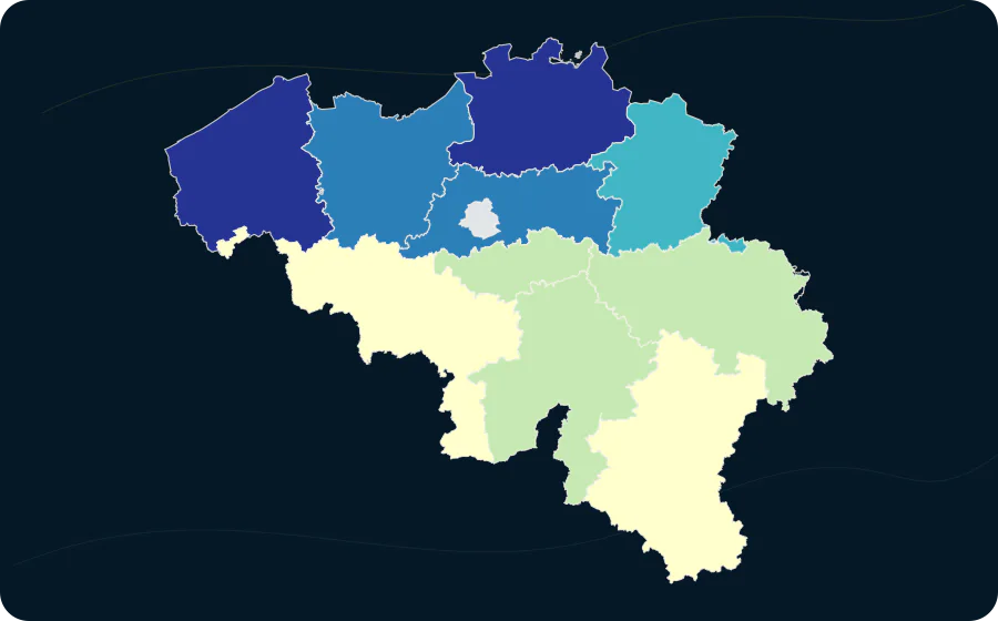 Preise für landwirtschaftliche Fläche nach Region — Landwirtschaftliche Flächenart: Ackerland, 2014. Exakte amtliche Grenzen; fehlende Werte bleiben neutral.