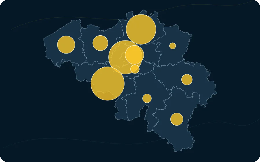 Patients hospitalisés, 2023-06-27. La surface de chaque cercle est proportionnelle à la valeur publiée ; les polygones neutres préservent les limites officielles exactes et les valeurs manquantes n’ont pas de symbole.