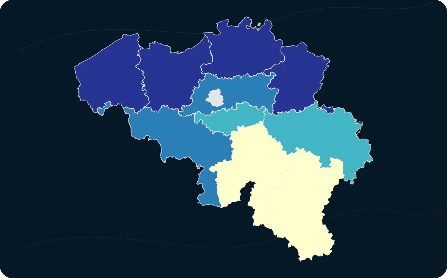 Mietpreise für landwirtschaftliche Flächen für ein Jahr nach Region — Landwirtschaftliche Flächenart: Ackerland, 2024. Exakte amtliche Grenzen; fehlende Werte bleiben neutral.