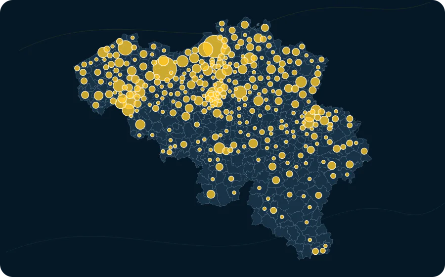 Bâtiments non résidentiels en rénovation, janv.–avr. 2026 (cumul). La surface de chaque cercle est proportionnelle à la valeur publiée ; les polygones neutres préservent les limites officielles exactes et les valeurs manquantes n’ont pas de symbole.