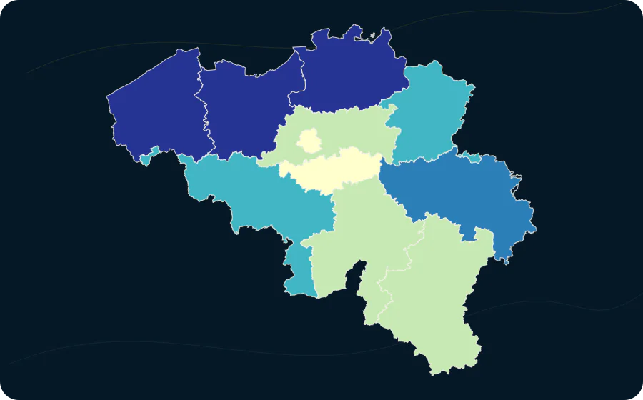 Milcherzeugung von Kühen auf Betrieben nach NUTS-2-Region, 2024. Exakte amtliche Grenzen; fehlende Werte bleiben neutral.