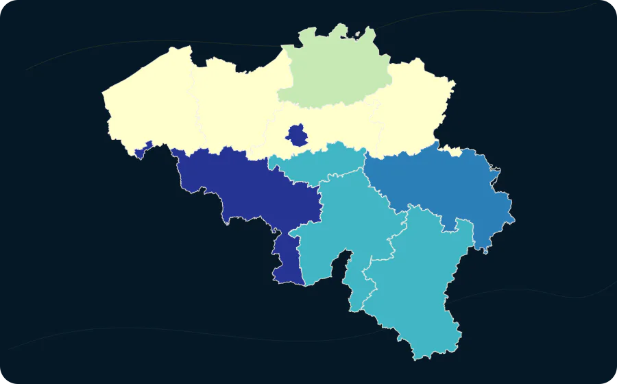 Armutsgefährdungsquote vor Sozialleistungen (Rentenzahlungen ausgenommen) nach NUTS-2-Region, 2025. Exakte amtliche Grenzen; fehlende Werte bleiben neutral.