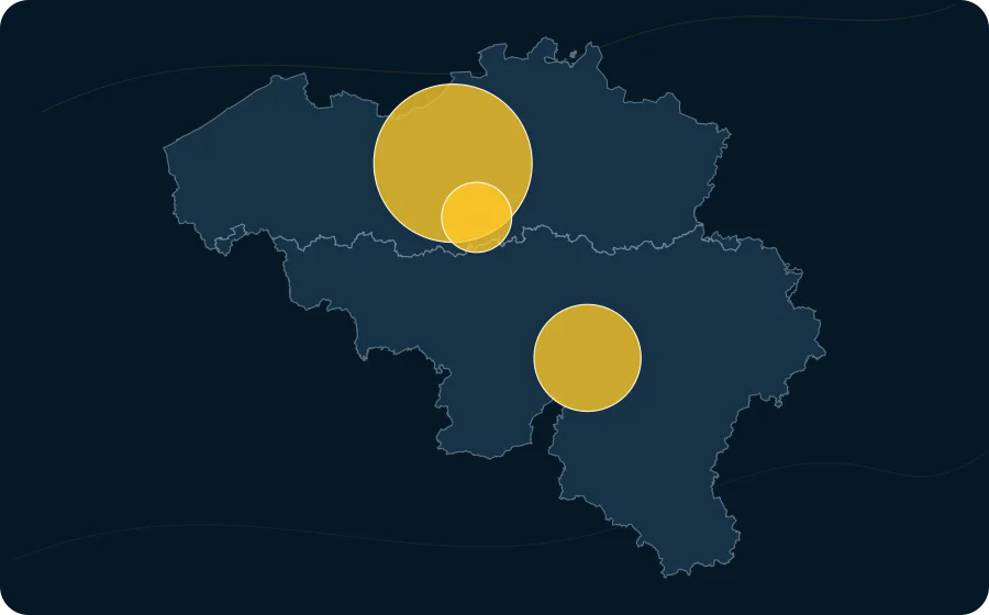 Entrepreneurs indépendants, 2024. La surface de chaque cercle est proportionnelle à la valeur publiée ; les polygones neutres préservent les limites officielles exactes et les valeurs manquantes n’ont pas de symbole.