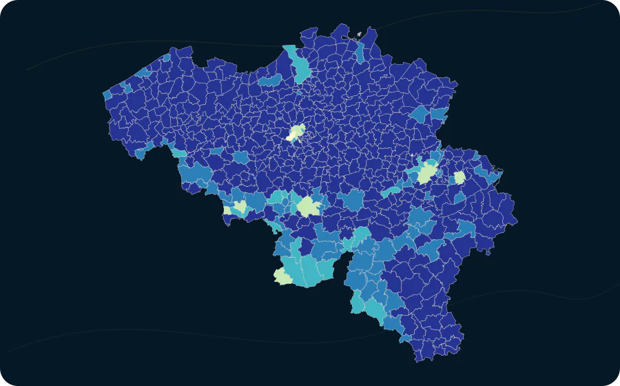 Medianes Verwaltungseinkommen, 2023. Exakte amtliche Grenzen; fehlende Werte bleiben neutral.