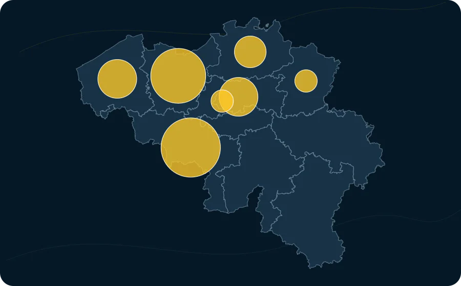 Cas confirmés de COVID-19, 2025-04-30. La surface de chaque cercle est proportionnelle à la valeur publiée ; les polygones neutres préservent les limites officielles exactes et les valeurs manquantes n’ont pas de symbole.