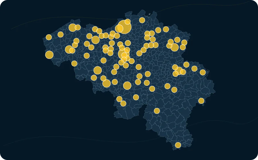 Accidents avec blessure mortelle, 2025. La surface de chaque cercle est proportionnelle à la valeur publiée ; les polygones neutres préservent les limites officielles exactes et les valeurs manquantes n’ont pas de symbole.