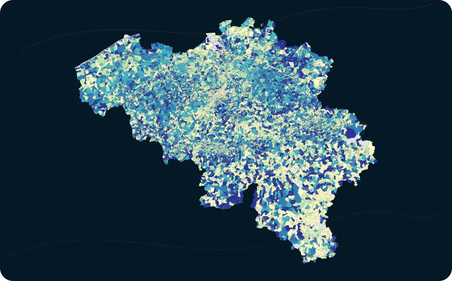 Anteil: Zwei oder mehr Zimmer je Bewohner, 2021. Exakte amtliche Grenzen; fehlende Werte bleiben neutral.