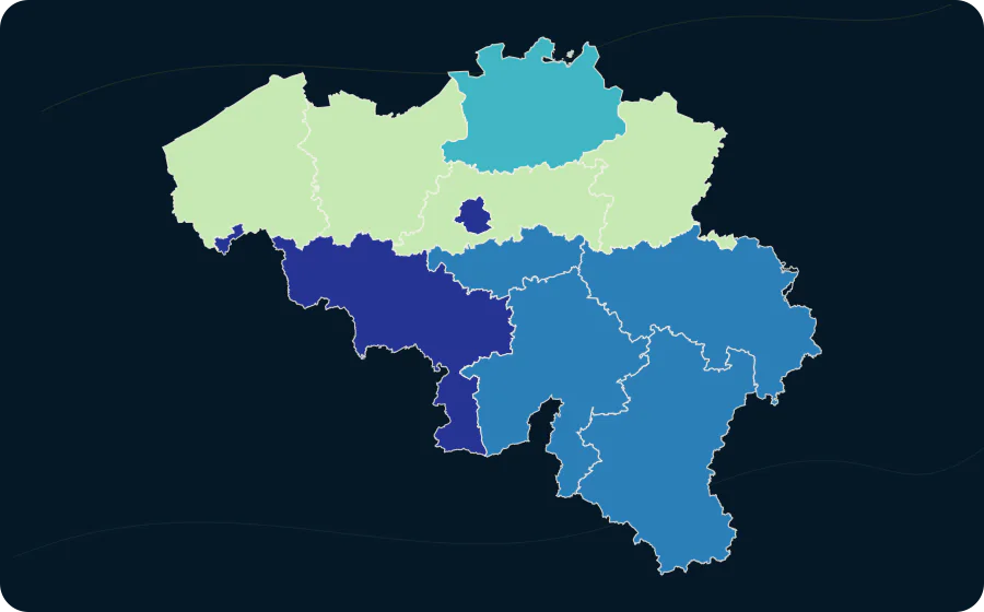 Arbeitsmarktengpässe nach NUTS-2-Region — Alter: 15 Jahre oder älter, 2025. Exakte amtliche Grenzen; fehlende Werte bleiben neutral.