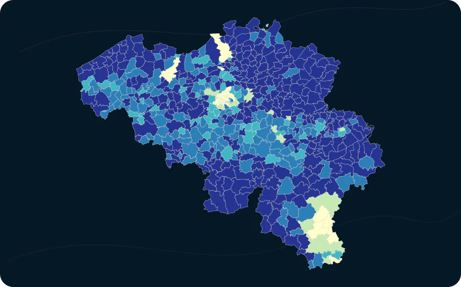 Anteil: Alter 65–74, 2026. Exakte amtliche Grenzen; fehlende Werte bleiben neutral.