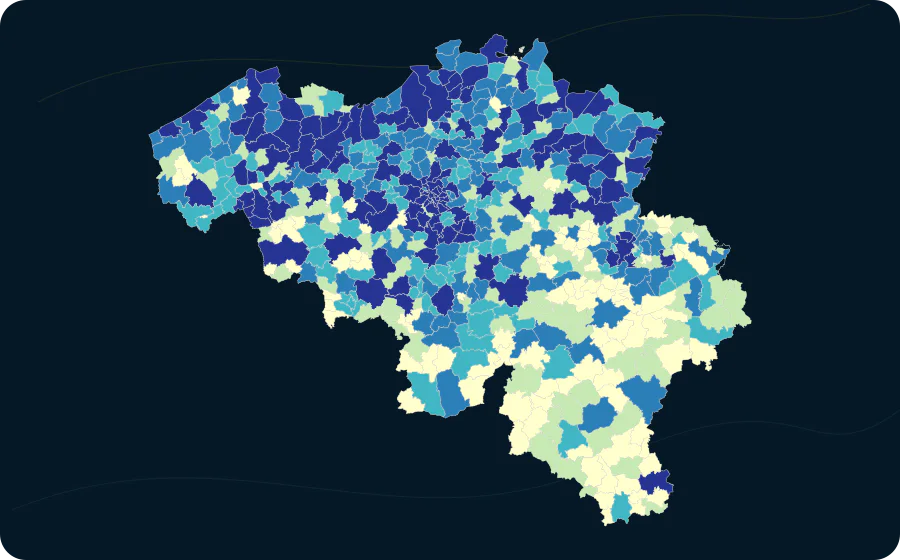 Niederlassungseinheiten — Niederlassungen, 2023. Exakte amtliche Grenzen; fehlende Werte bleiben neutral.