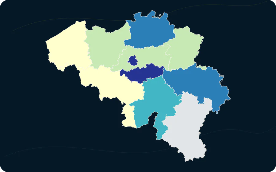 Kulturelle Beschäftigung nach NUTS-2-Region, 2024. Exakte amtliche Grenzen; fehlende Werte bleiben neutral.