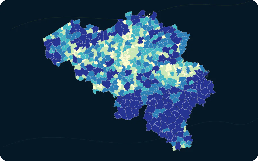 Katasterfläche, 2025. Exakte amtliche Grenzen; fehlende Werte bleiben neutral.