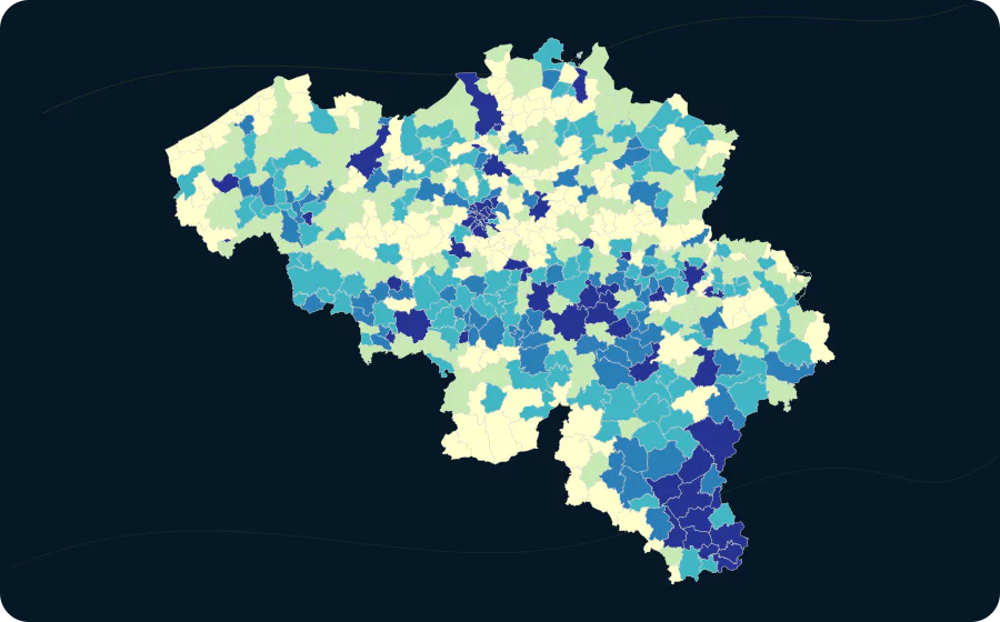 Anteil: Alter 25–44, 2026. Exakte amtliche Grenzen; fehlende Werte bleiben neutral.