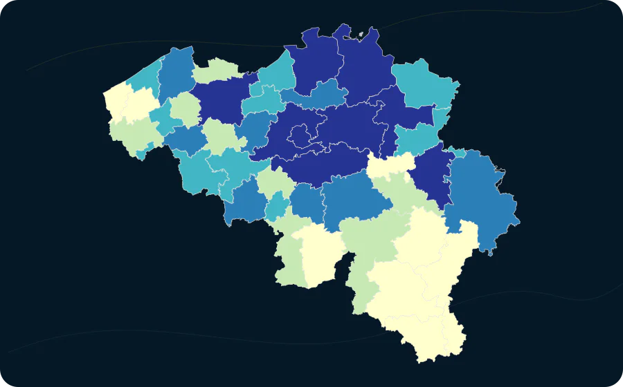 Bevölkerungsnenner Sterblichkeit, 2022. Exakte amtliche Grenzen; fehlende Werte bleiben neutral.