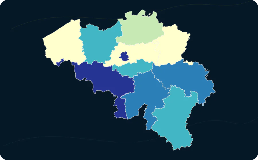 Rückstände (Hypothek oder Miete, Nebenkosten oder Ratenkauf) nach NUTS-2-Region, 2025. Exakte amtliche Grenzen; fehlende Werte bleiben neutral.