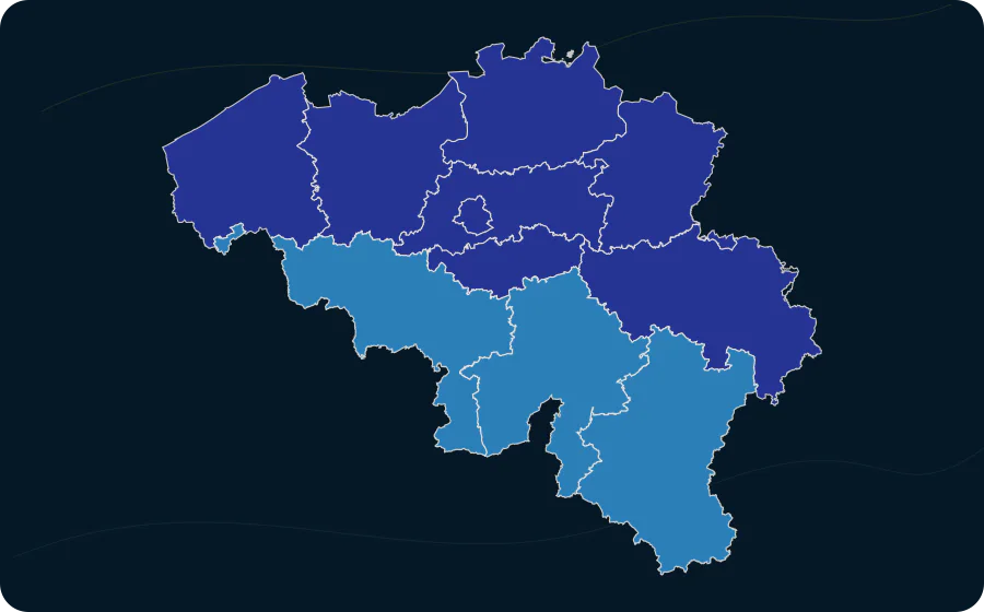 Nominale Arbeitsproduktivität nach NUTS-2-Region — Volkswirtschaftlicher Posten: Nominale Arbeitsproduktivität je Arbeitsstunde, 2024. Exakte amtliche Grenzen; fehlende Werte bleiben neutral.