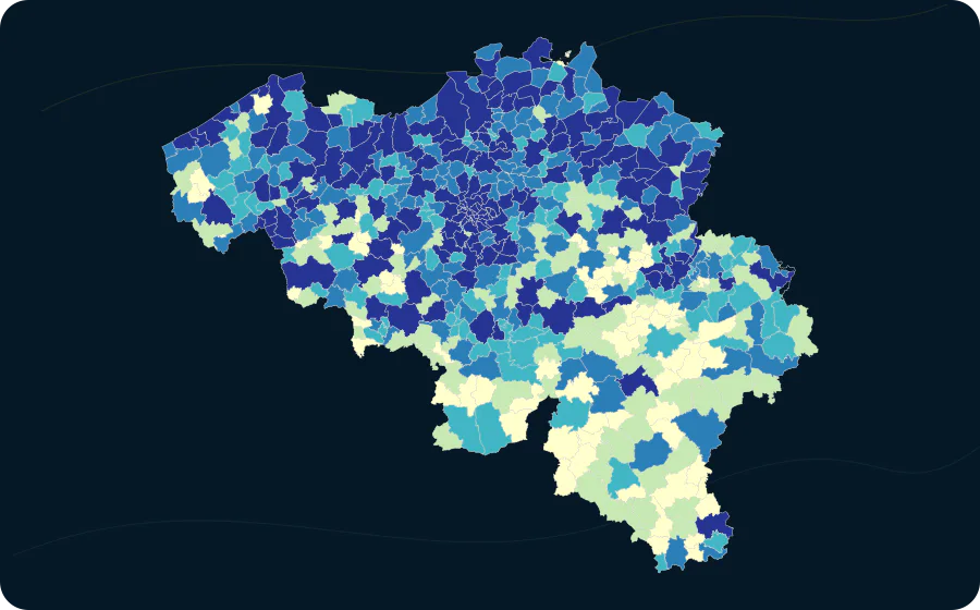 Katastereinkommen, 2025. Exakte amtliche Grenzen; fehlende Werte bleiben neutral.