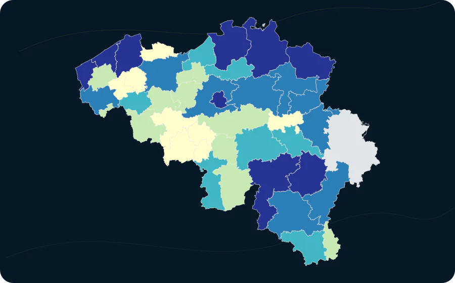 Betriebe, Schlafzimmer und Betten in touristischen Unterkünften nach NUTS-2-Region — Beherbergungseinheit: Schlafgelegenheiten, 2025. Exakte amtliche Grenzen; fehlende Werte bleiben neutral.