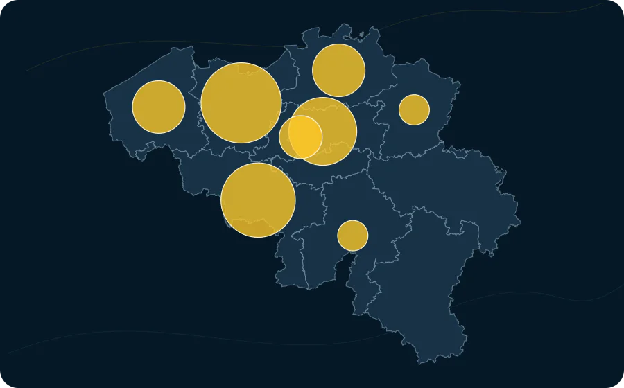 Tests COVID-19 positifs, 2025-04-30. La surface de chaque cercle est proportionnelle à la valeur publiée ; les polygones neutres préservent les limites officielles exactes et les valeurs manquantes n’ont pas de symbole.