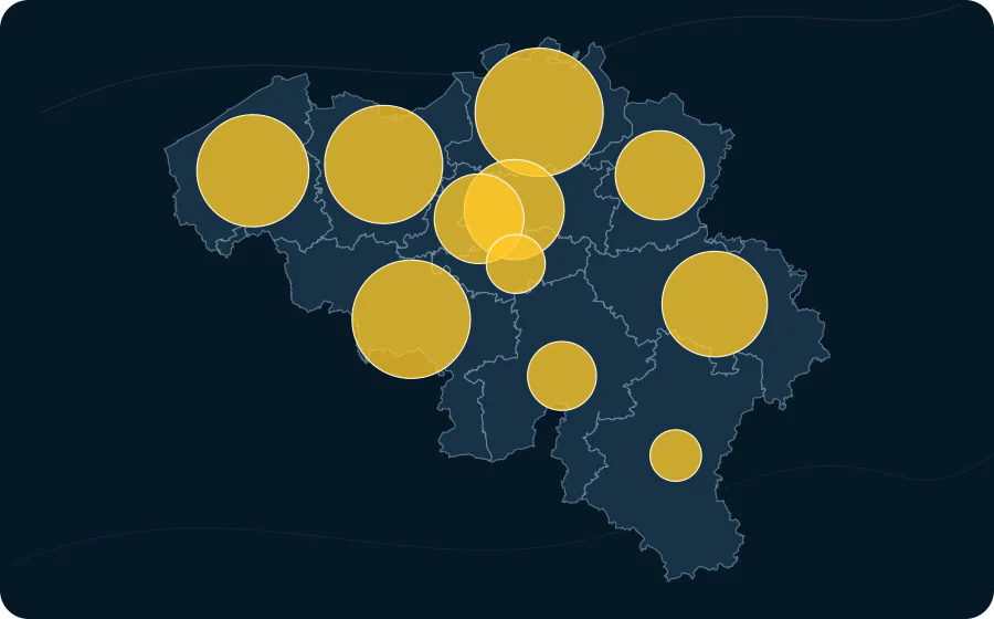 Décès par province, 2022. La surface de chaque cercle est proportionnelle à la valeur publiée ; les polygones neutres préservent les limites officielles exactes et les valeurs manquantes n’ont pas de symbole.