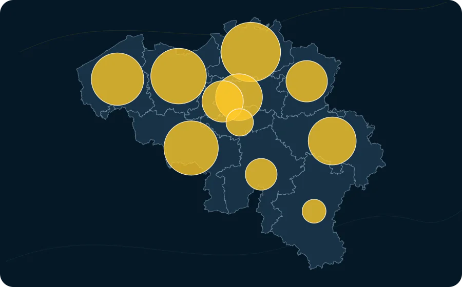 Décès, 2025. La surface de chaque cercle est proportionnelle à la valeur publiée ; les polygones neutres préservent les limites officielles exactes et les valeurs manquantes n’ont pas de symbole.