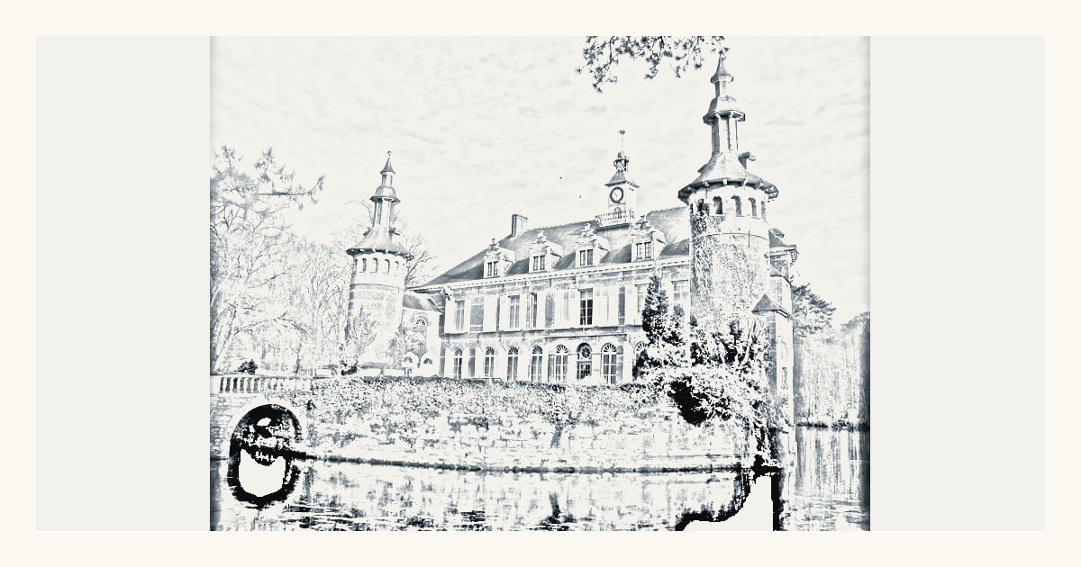 Welden Castle, a documented local view of Nazareth-De Pinte