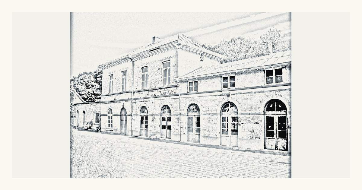 Historic Melle railway station, a documented local view of Merelbeke-Melle