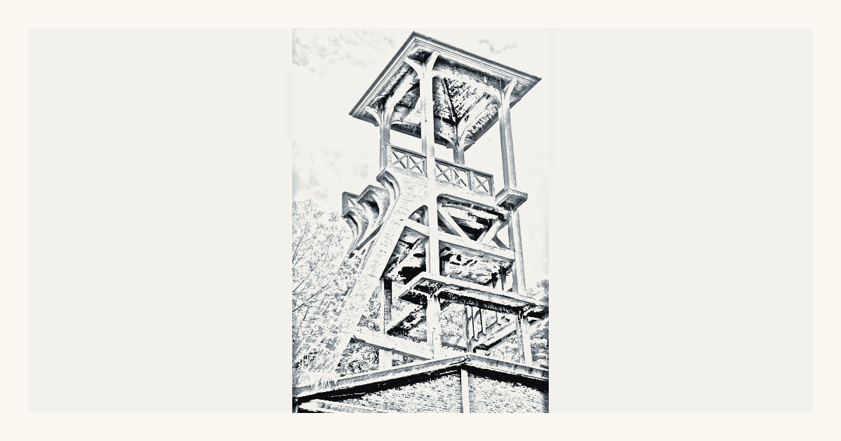 Sauwartan mine headframe, a documented local view of Dour