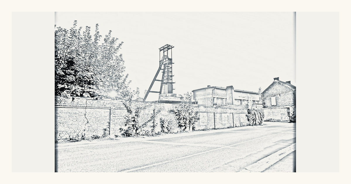 Colliery No. 6 winding tower, a documented local view of Anderlues