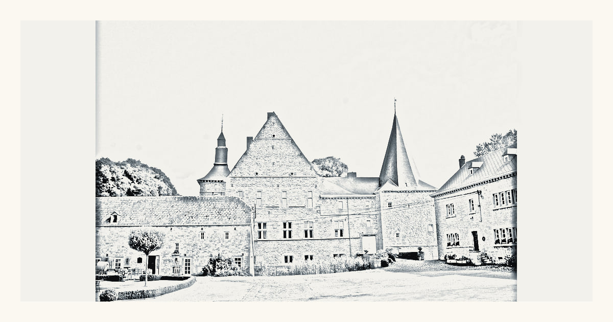 château d'Abée, une vue locale documentée de Tinlot